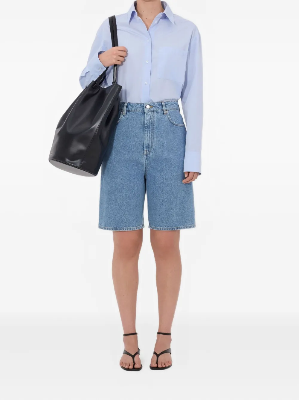 LouLou de Saison Isu Lds shorts met vijf zakken en rits Blauw
