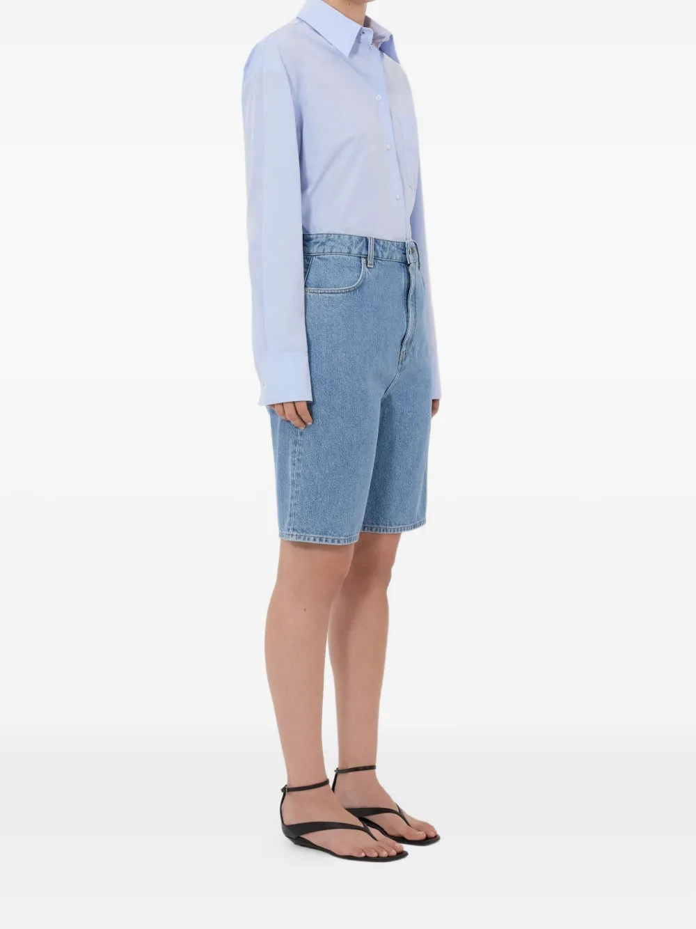 LouLou de Saison Isu Lds shorts met vijf zakken en rits Blauw