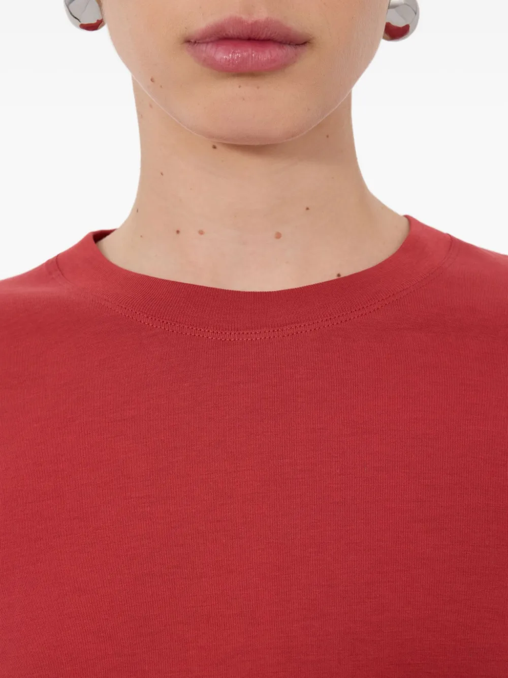 Loulou De Saison Masal Lds Embroidered-logo Long-sleeve T-shirt In Red