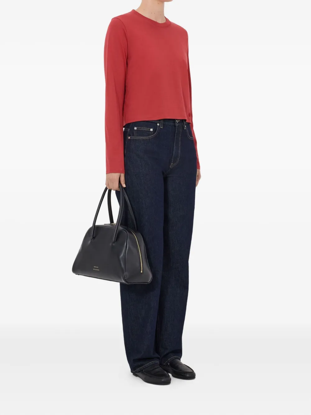 Loulou De Saison Masal Lds Embroidered-logo Long-sleeve T-shirt In Red