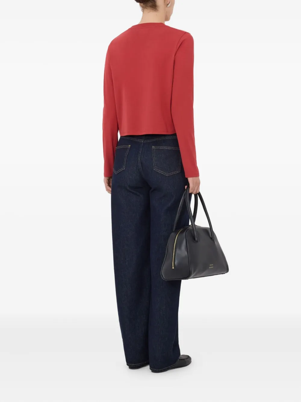 Loulou De Saison Masal Lds Embroidered-logo Long-sleeve T-shirt In Red