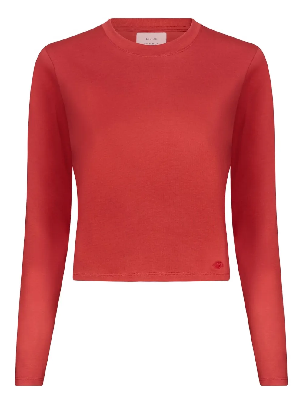 Loulou De Saison Masal Lds Embroidered-logo Long-sleeve T-shirt In Red