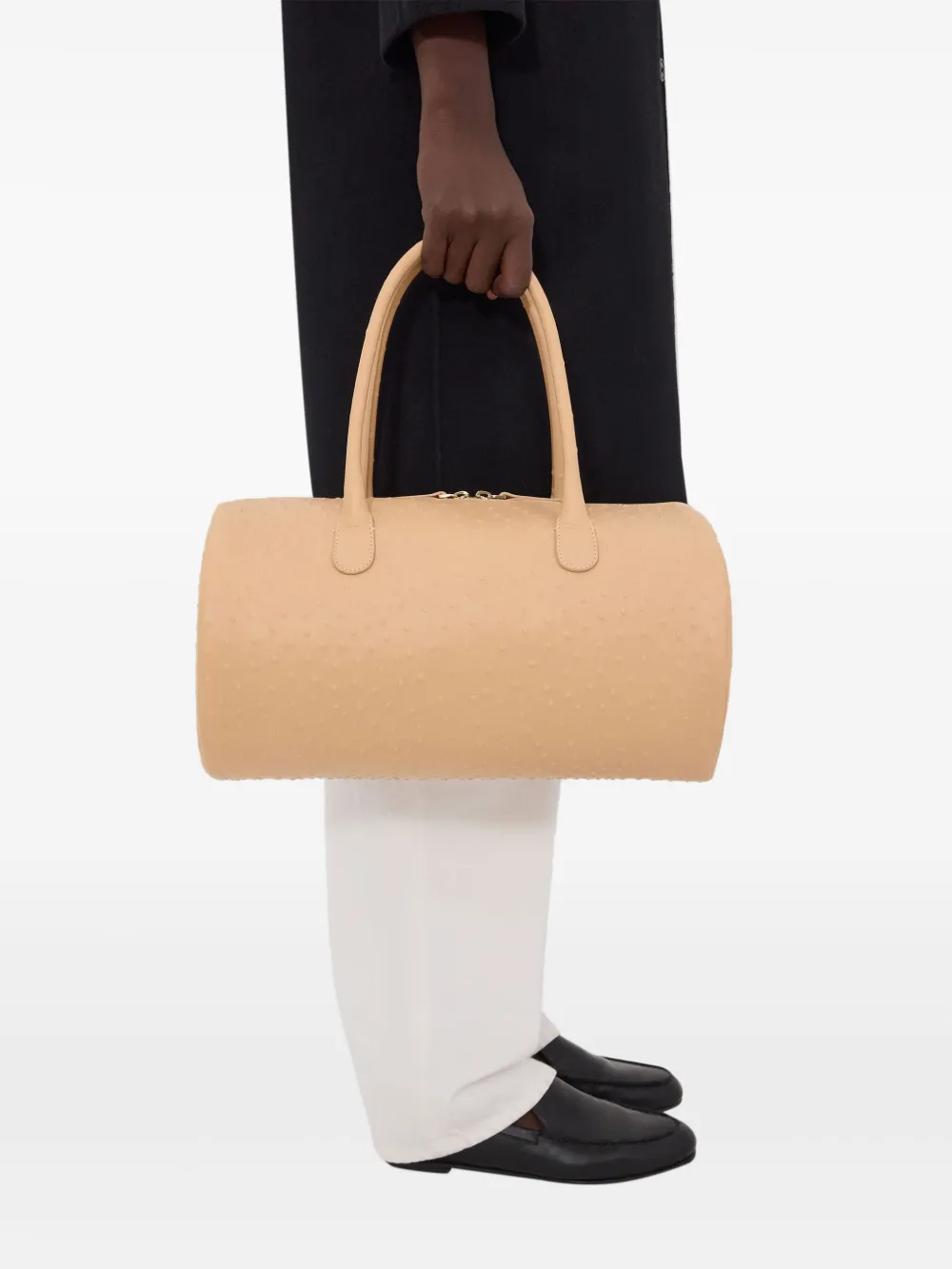 LouLou de Saison Alister leren schoudertas - Bruin