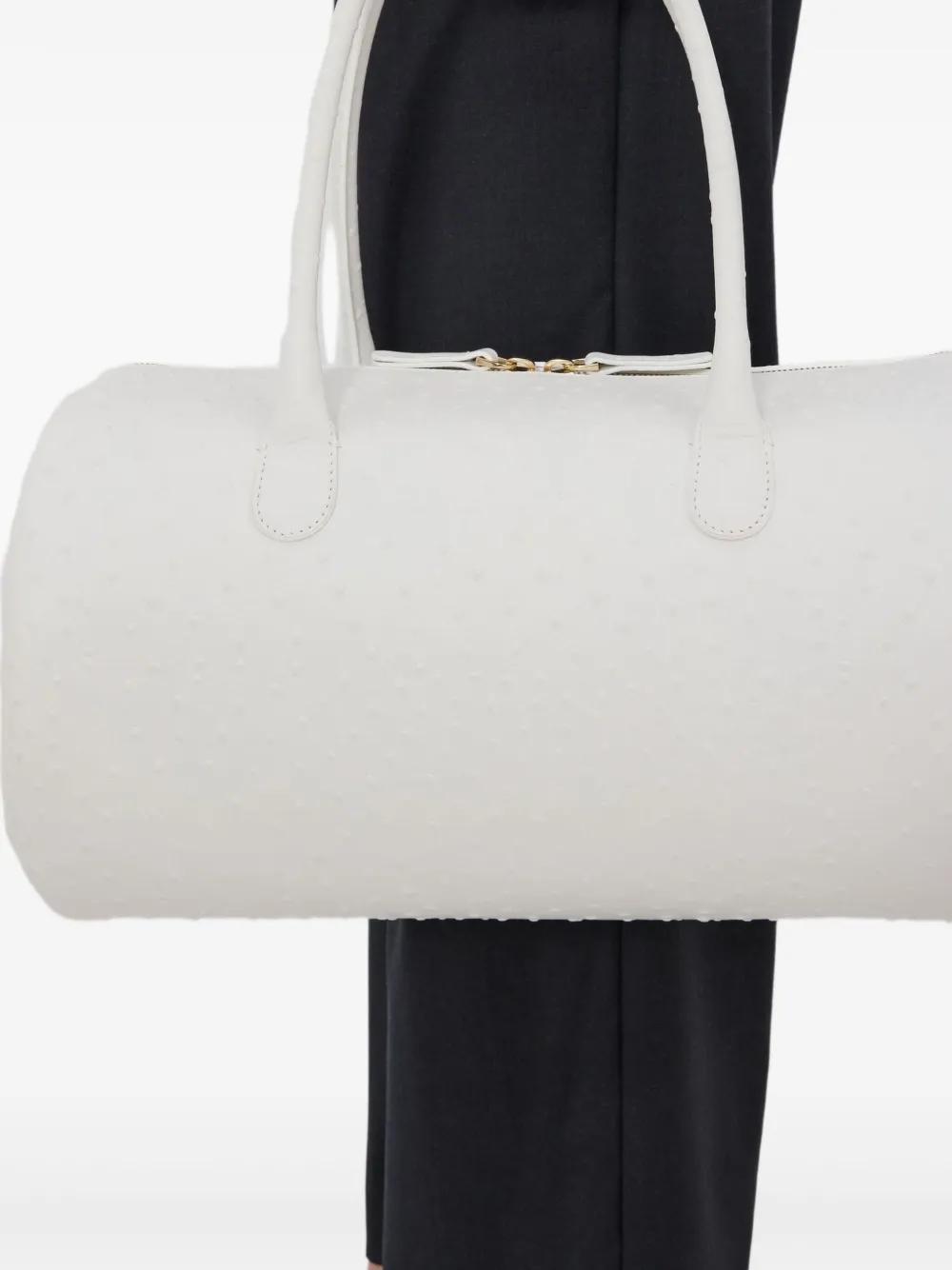 LouLou de Saison Cilindervormige leren Alister tas - Wit