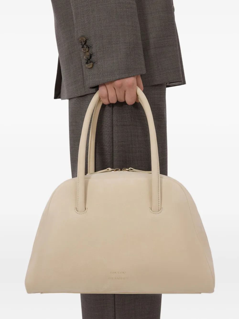 LouLou de Saison Borsa tote Brahms piccola in pelle - Toni neutri