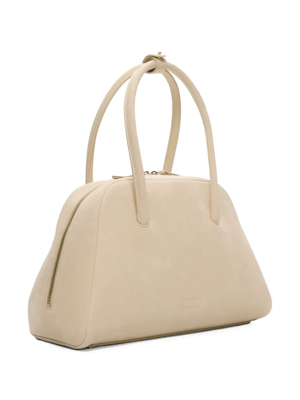 LouLou de Saison Kleine Brahms leren shopper met rits - Beige