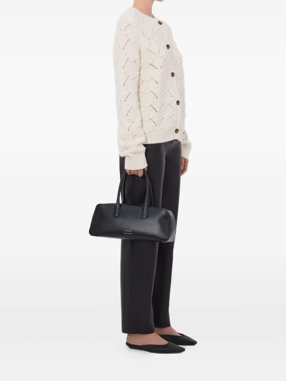 LouLou de Saison Bach gehaakt vest met knopen Beige