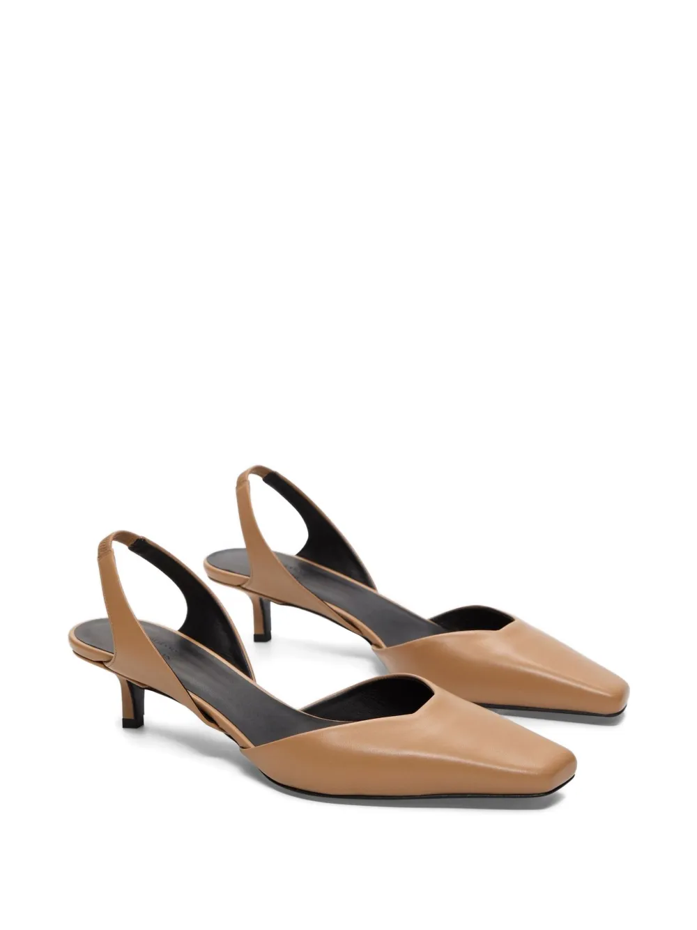Loulou De Saison Square Toe Slingback Pumps In Neutral