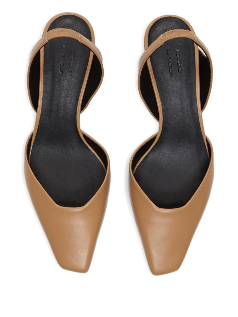 LouLou de Saison Slingback pumps met vierkante neus Beige