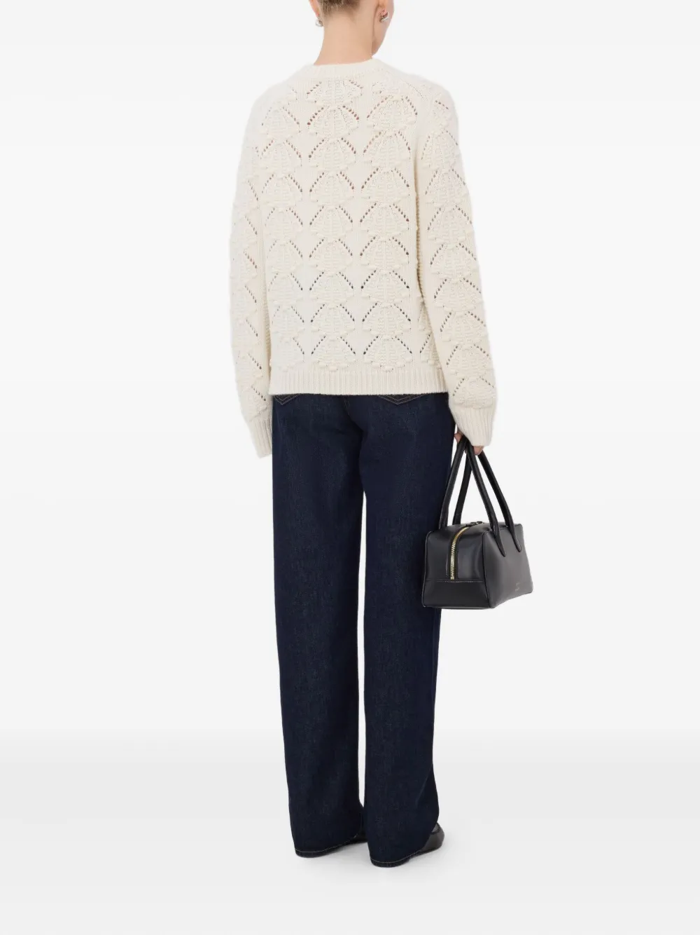 LouLou de Saison Cleyde gehaakte trui met schelpen-patroon Beige