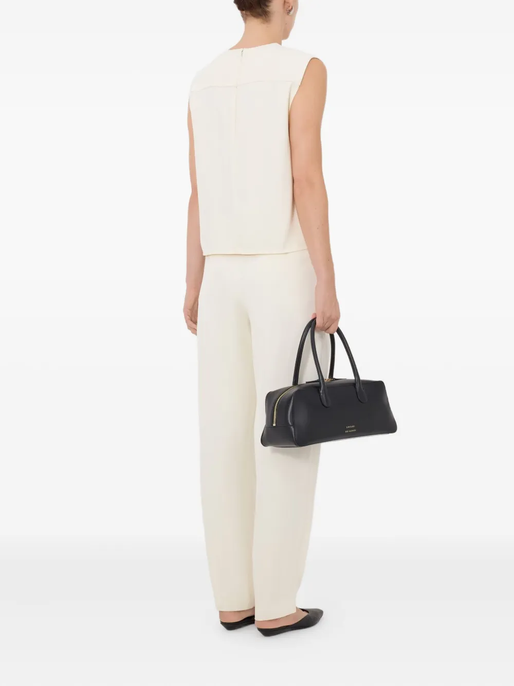 LouLou de Saison Daika boxy top met V-hals Beige