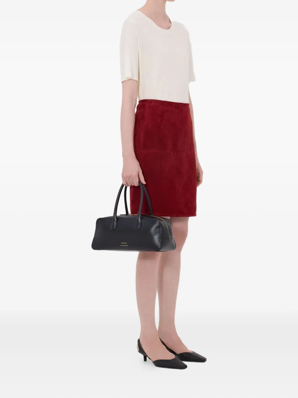  Loulou De Saison Engel Vent Suede Mini Skirt - Red 