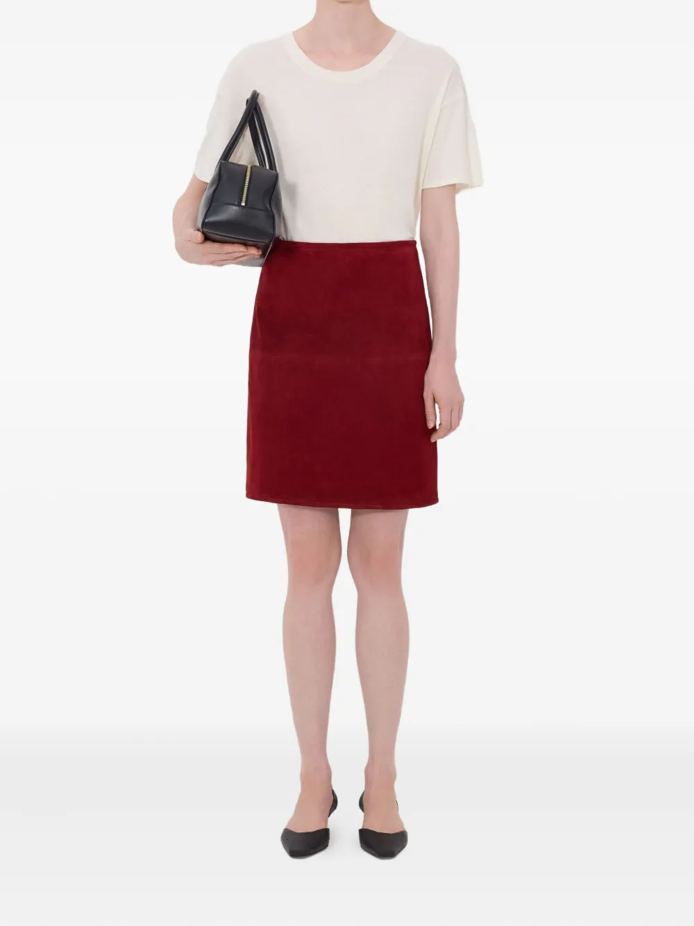 LouLou de Saison Engel su&egrave;de mini-rok met split - Rood