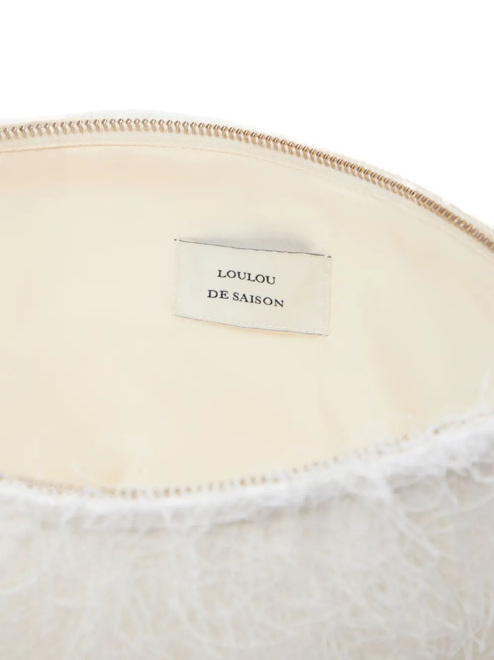 LouLou de Saison Evano clutch met franje - Wit