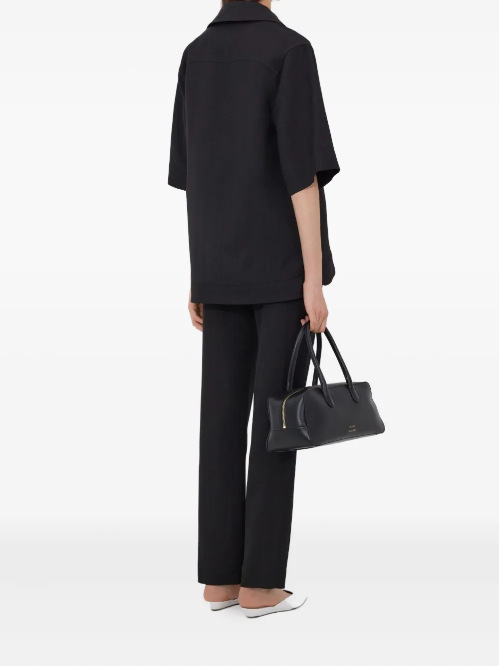 LouLou de Saison Ermo top met open hals Zwart