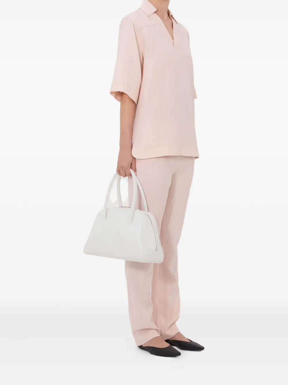 LouLou de Saison Ermo top met open hals Roze