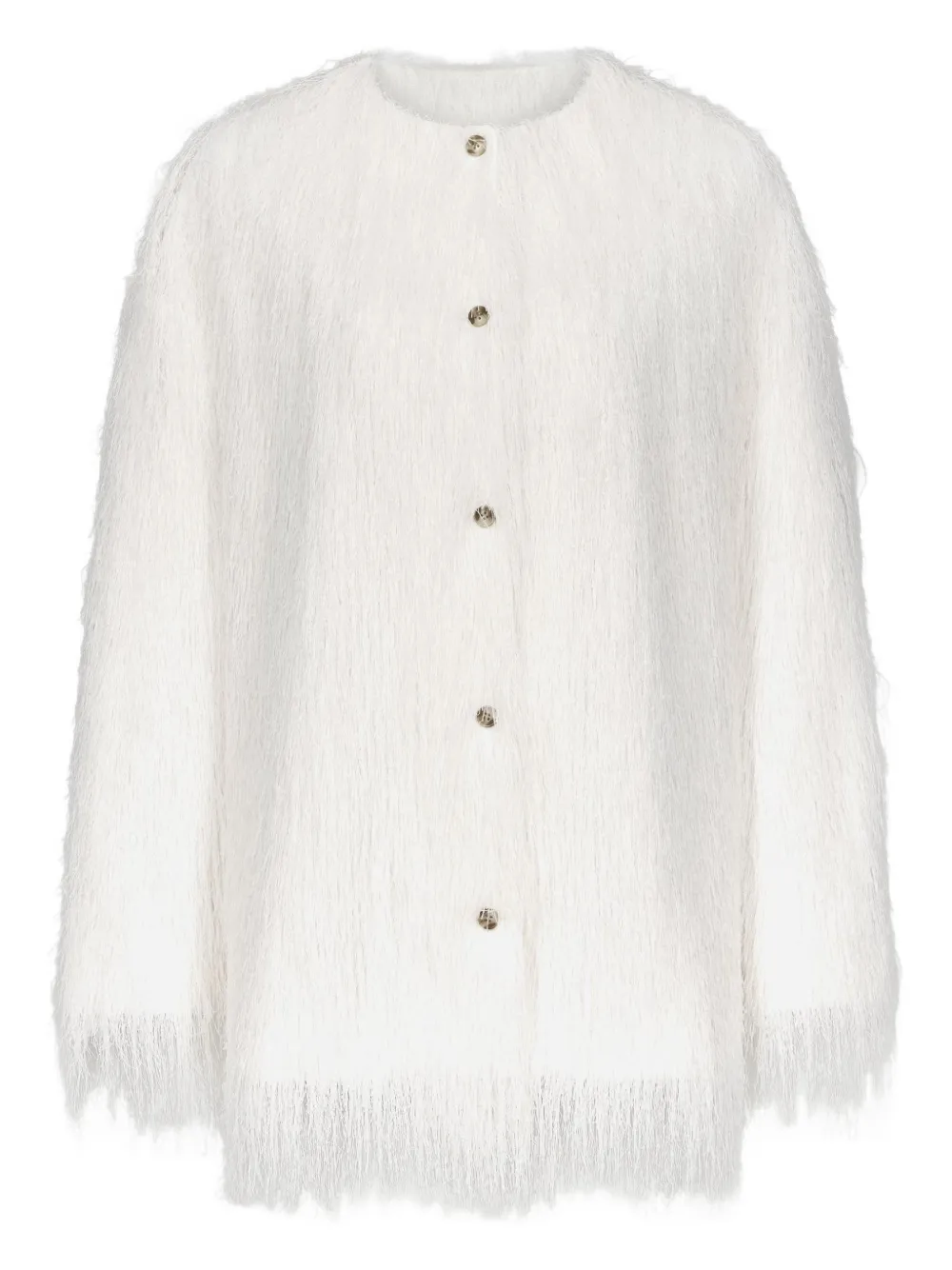 Loulou De Saison Filipo Fringed-detail Coat In White