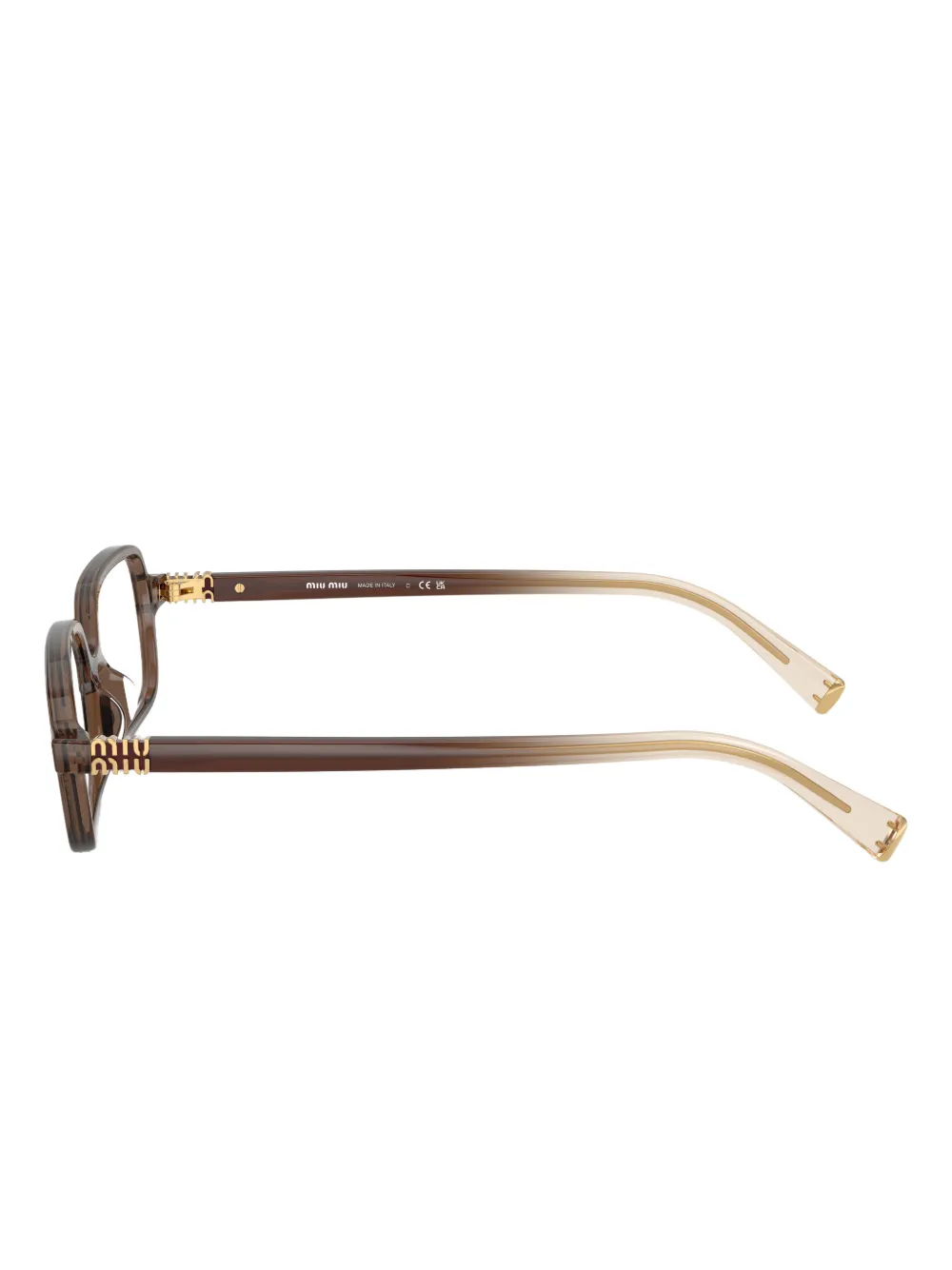 Miu Eyewear Bril met rechthoekig montuur Bruin