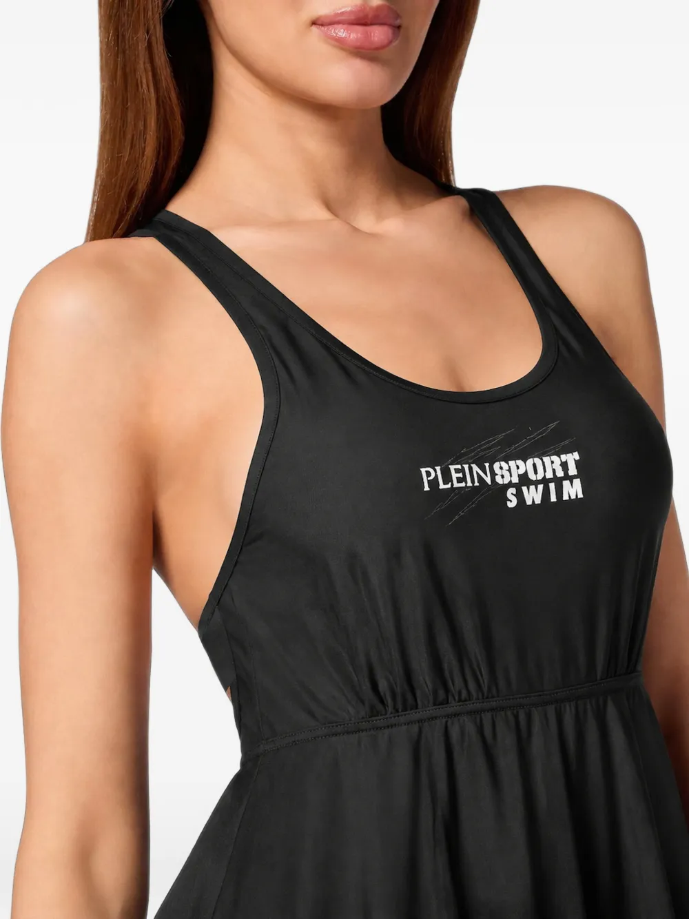 Plein Sport logo-print racerback dress Zwart