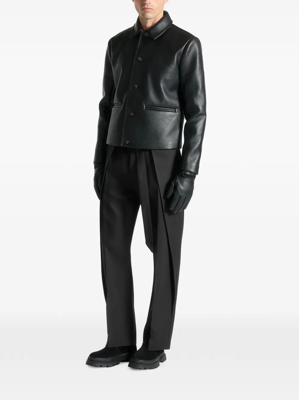 Manière De Voir button-up leather jacket | Leather Jackets | Image 2