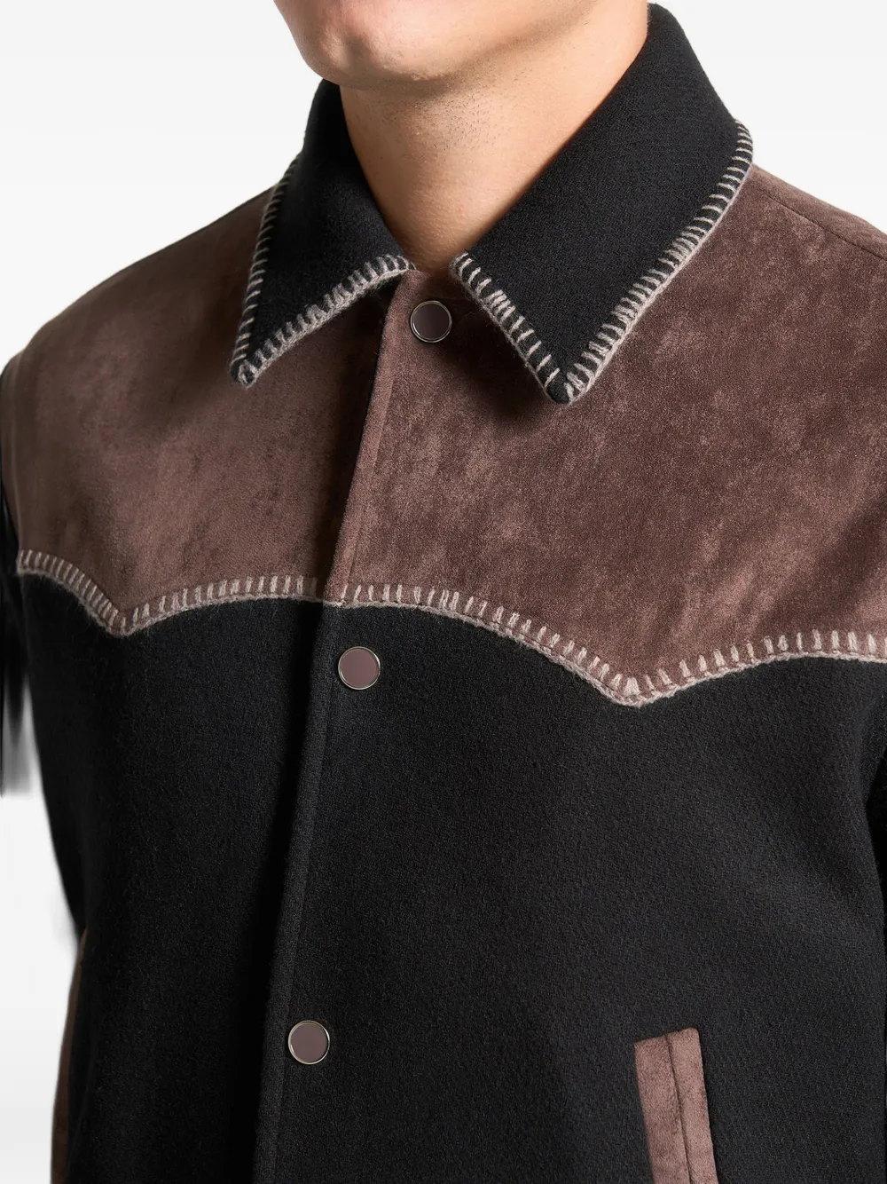 Manière De Voir Whipstitch Varsity jacket Zwart