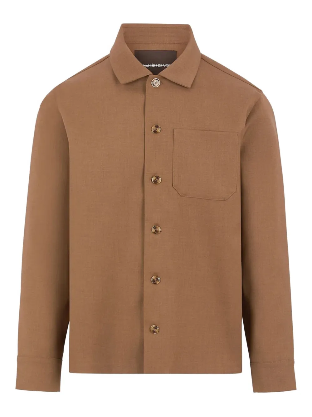 Manière De Voir Valentin button tailored overshirt | Brown | Image 1