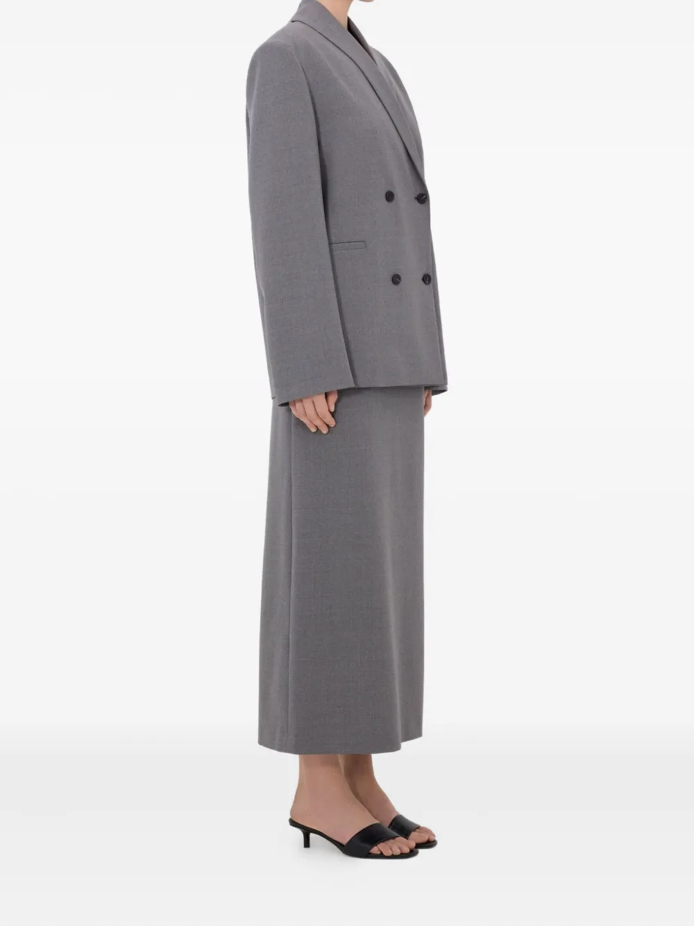  Loulou De Saison Sancia Lds Double-breasted Blazer - Grey 