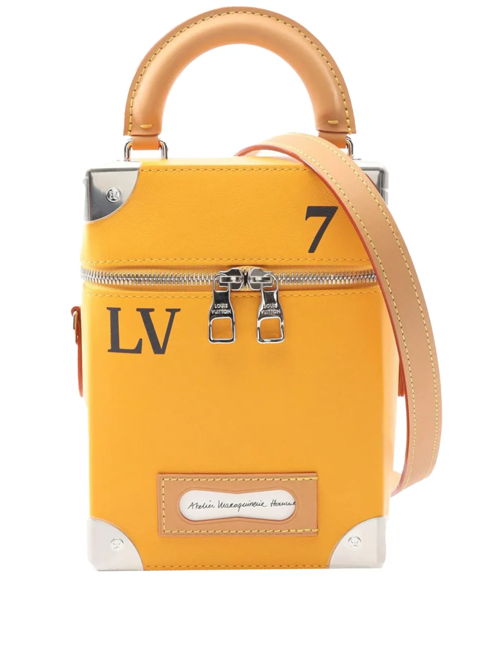 Louis Vuitton Pre-Owned 2022 Leather Vertical Box Trunk satchel - イエロー Louis Vuitton Pre-Owned 2022 Leather Vertical Box Trunk satchel - イエロー