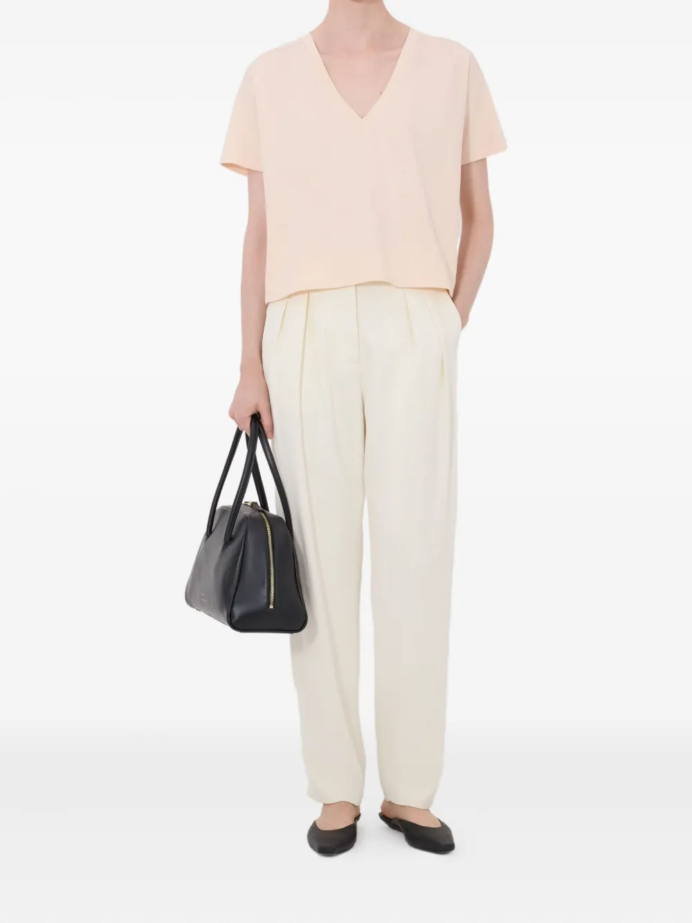 LouLou de Saison Faaa Lds T-shirt met V-hals Roze