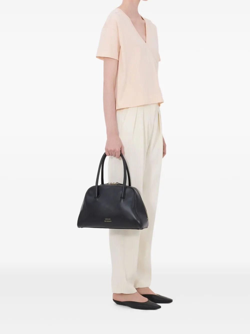LouLou de Saison Faaa Lds T-shirt met V-hals Roze