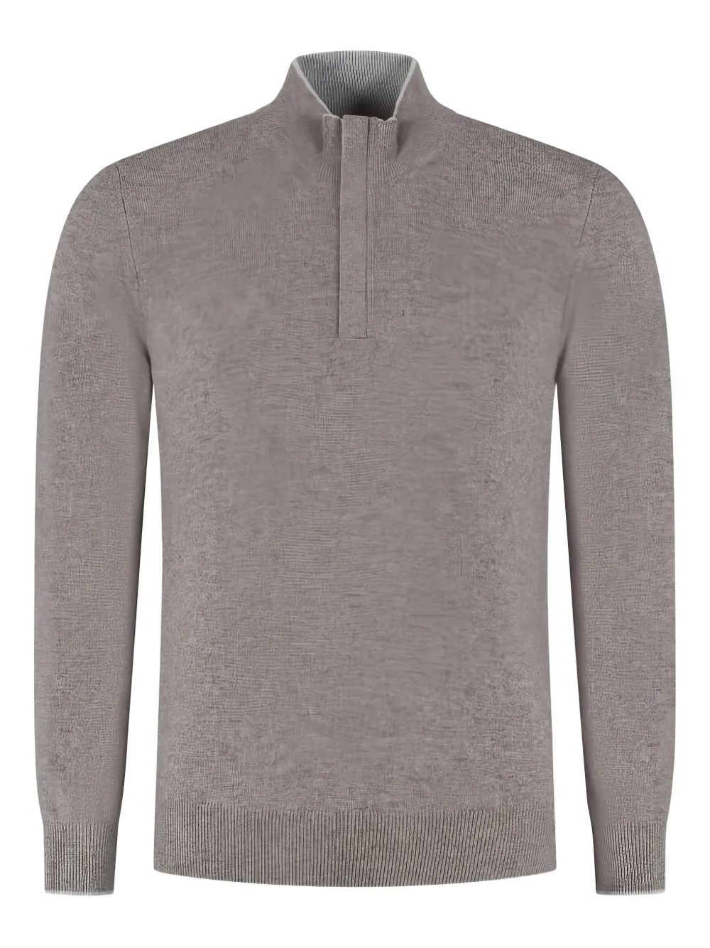 Gran Sasso fine-knit zip-neck sweater - ニュートラル Gran Sasso fine-knit zip-neck sweater - ニュートラル