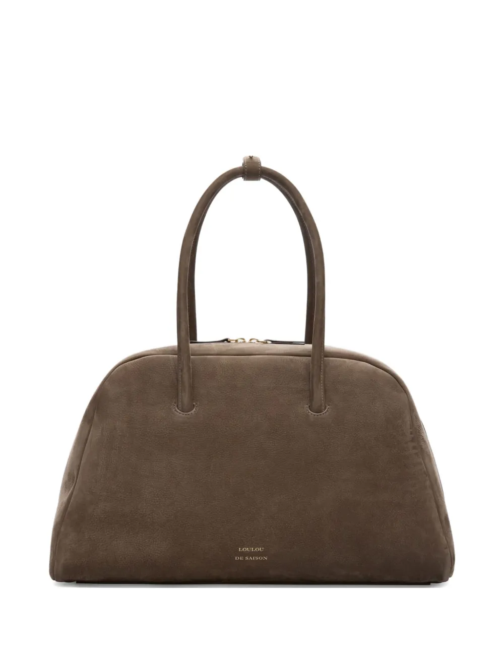 LouLou de Saison Borsa tote Aaja in pelle scamosciata con zip - Marrone