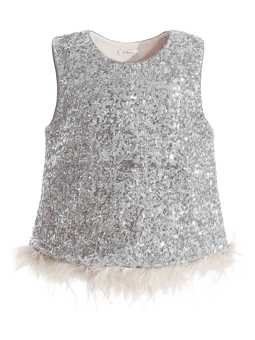 Tulleen sequins-embellishment skirt set | argent | Image 1