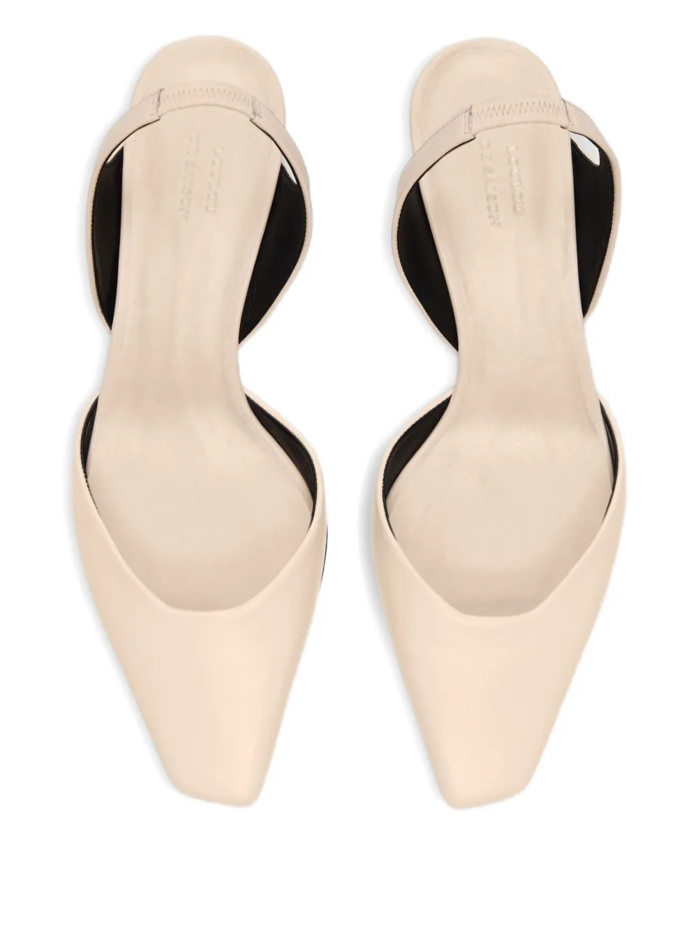 LouLou de Saison Slingback pumps met vierkante neus Beige