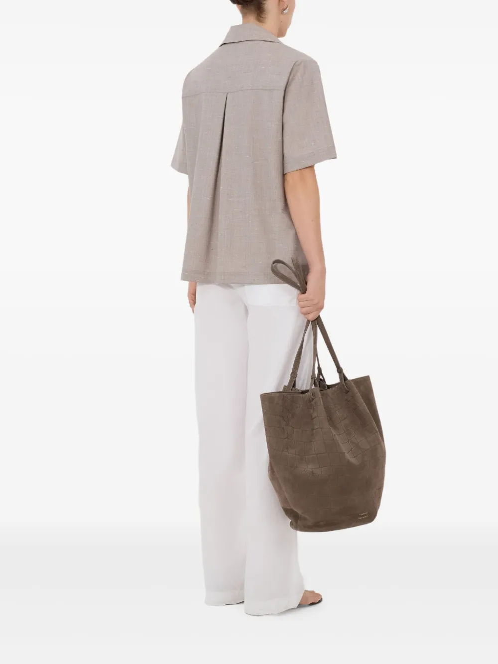 LouLou de Saison Blouse met korte mouwen Beige