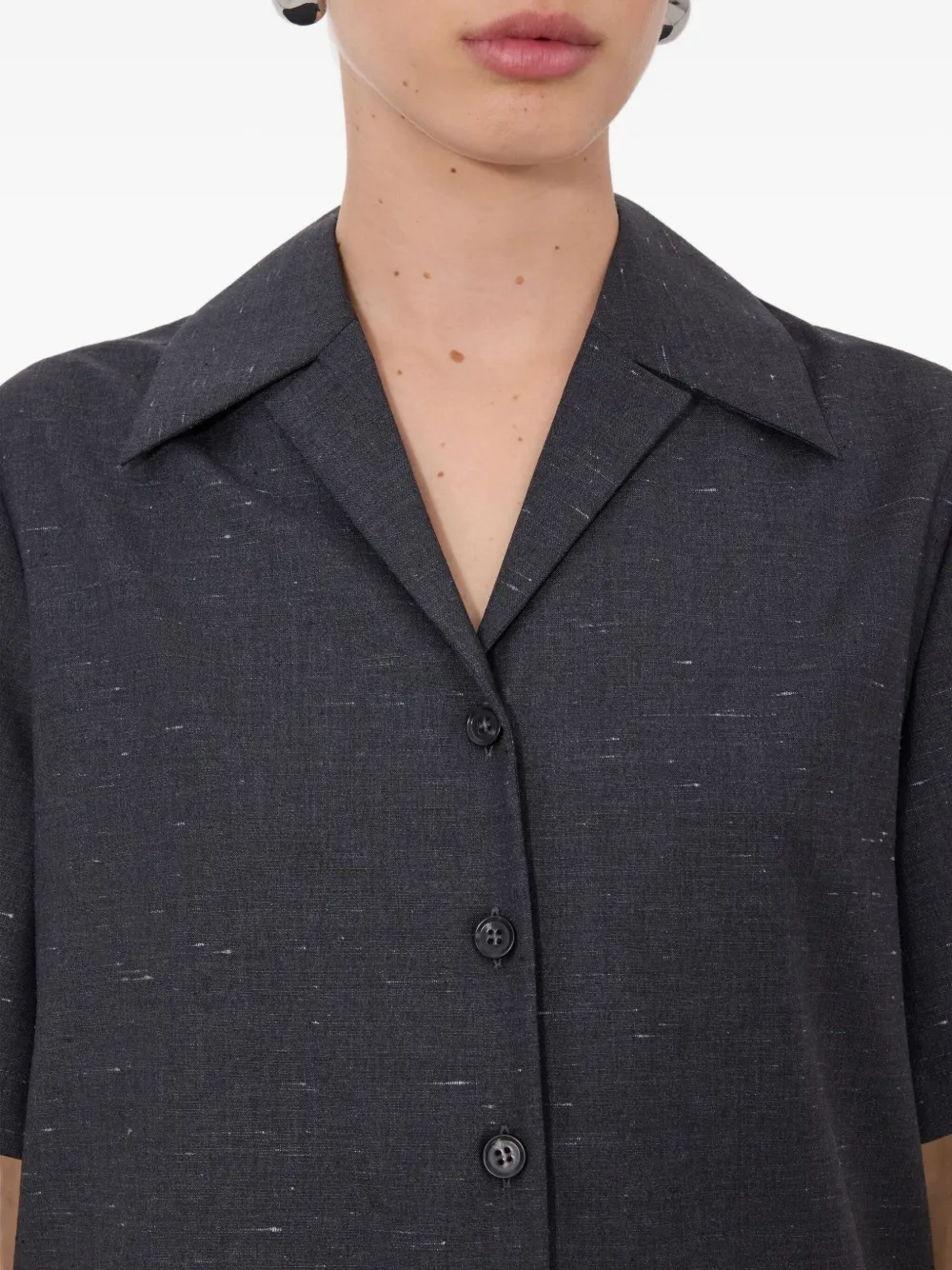 LouLou de Saison Blouse met korte mouwen Beige