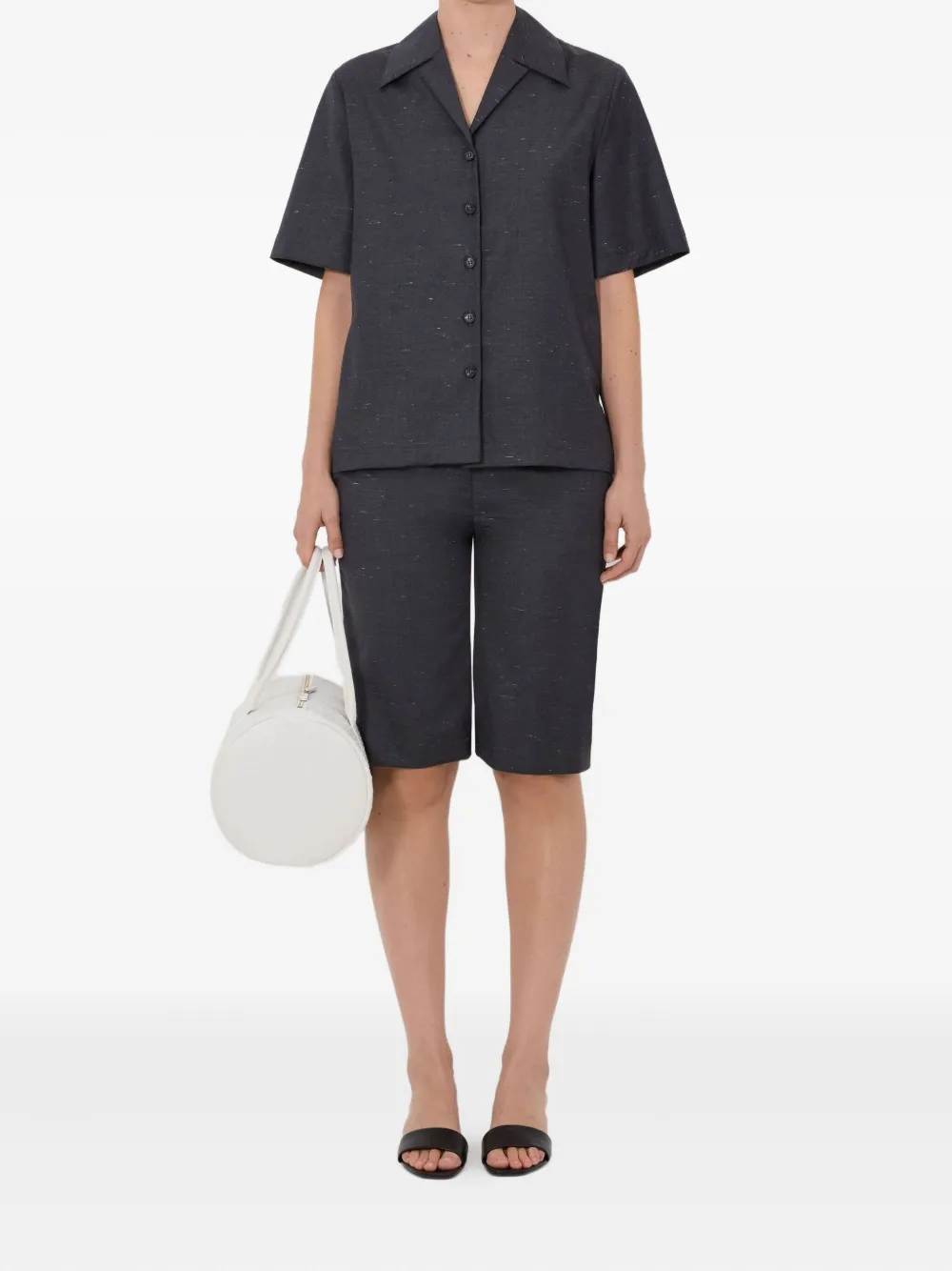 LouLou de Saison Blouse met korte mouwen Beige