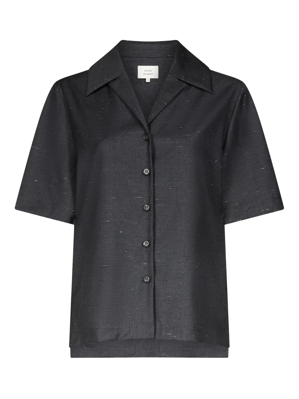 LouLou de Saison Boa cuban collar pleat shirt - Black