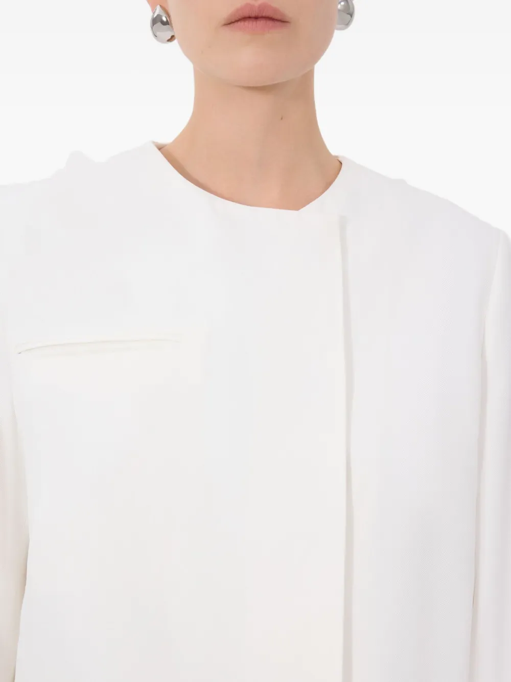 LouLou de Saison Bono asymmetrisch jack met paspelzak Wit