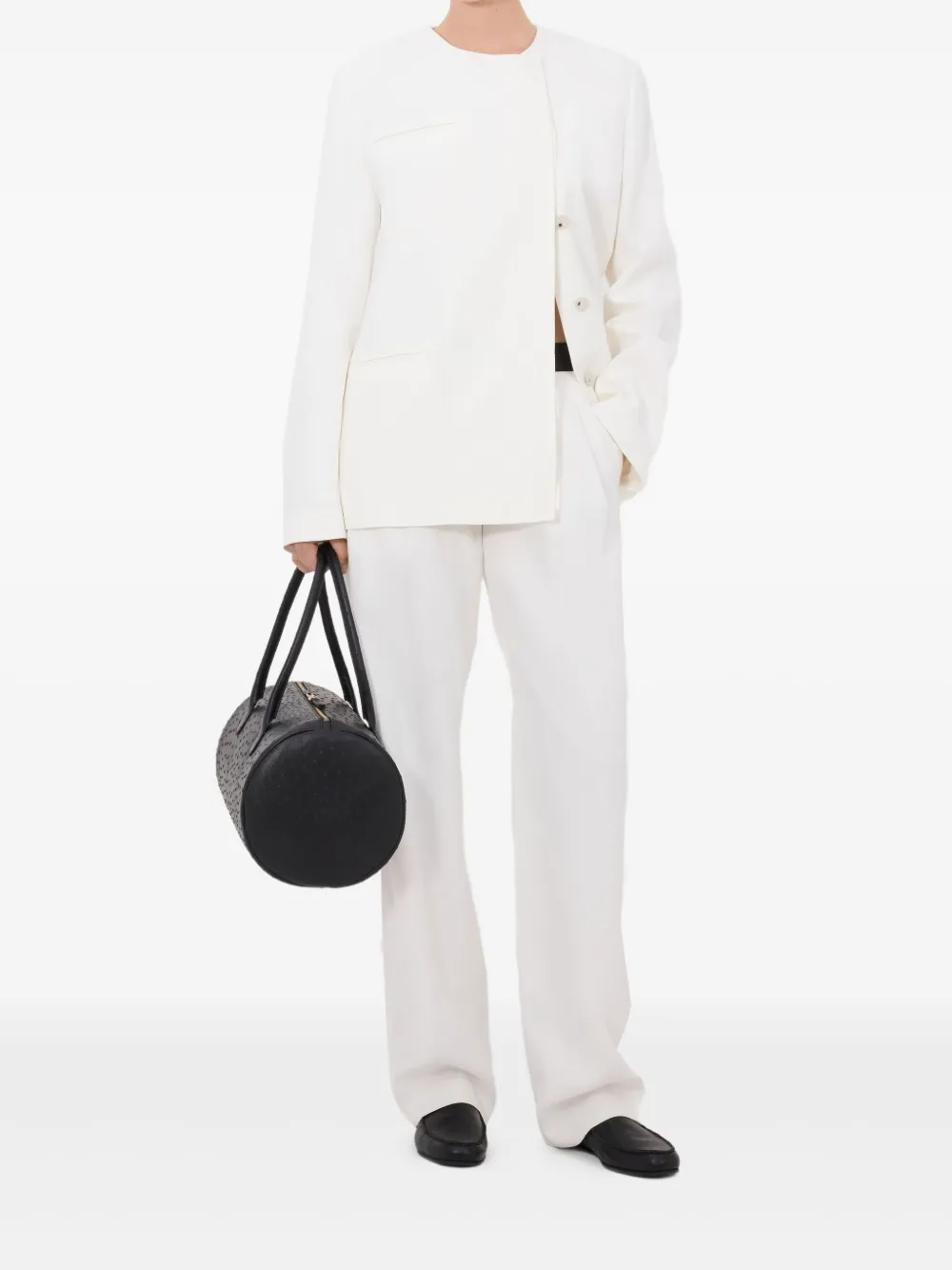 LouLou de Saison Bono asymmetrisch jack met paspelzak Wit