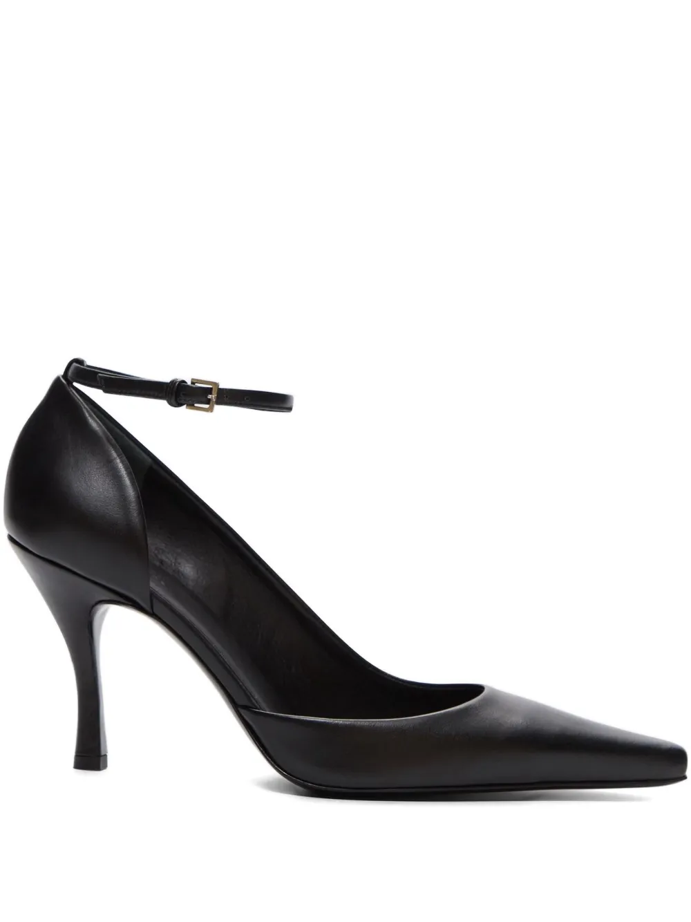 LouLou de Saison 85 mm Carllas pumps met asymmetrisch enkelbandje Zwart