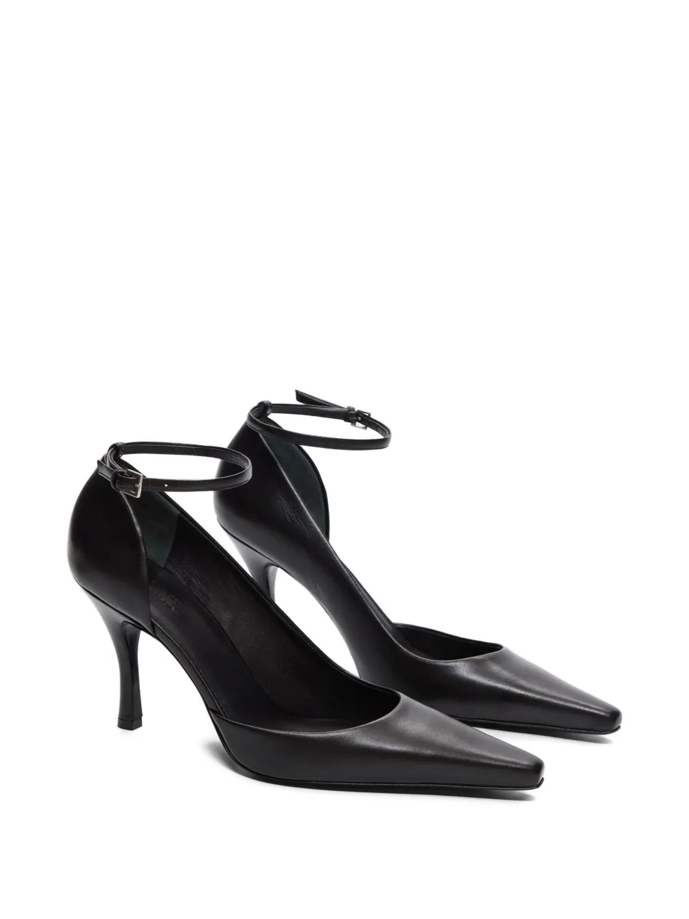 LouLou de Saison 85 mm Carllas pumps met asymmetrisch enkelbandje Zwart
