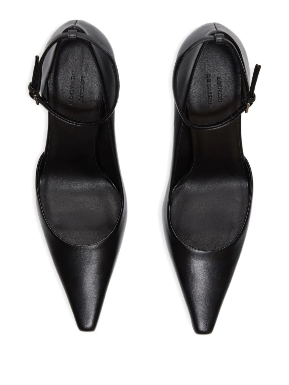 LouLou de Saison 85 mm Carllas pumps met asymmetrisch enkelbandje Zwart