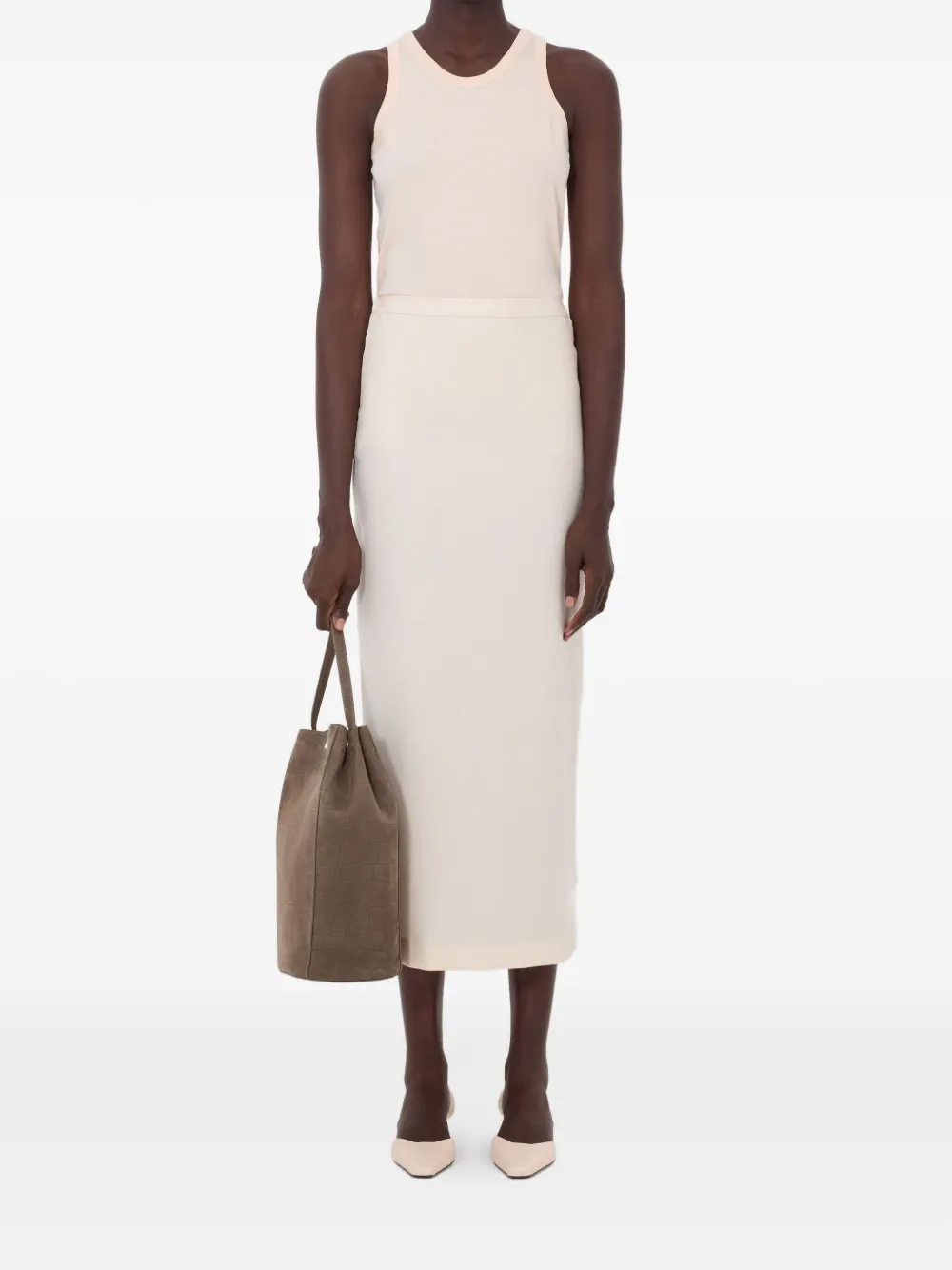 LouLou de Saison Cara maxi-rok met elastische tailleband - Beige