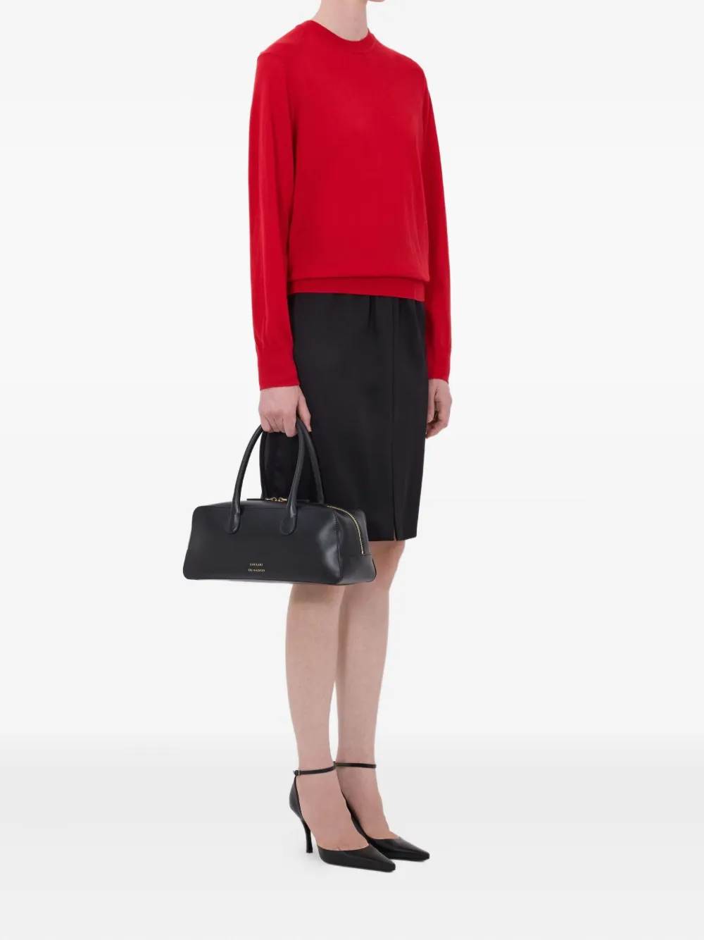  Loulou De Saison Ditto Drop Shoulder Ribbed Sweater - Red 