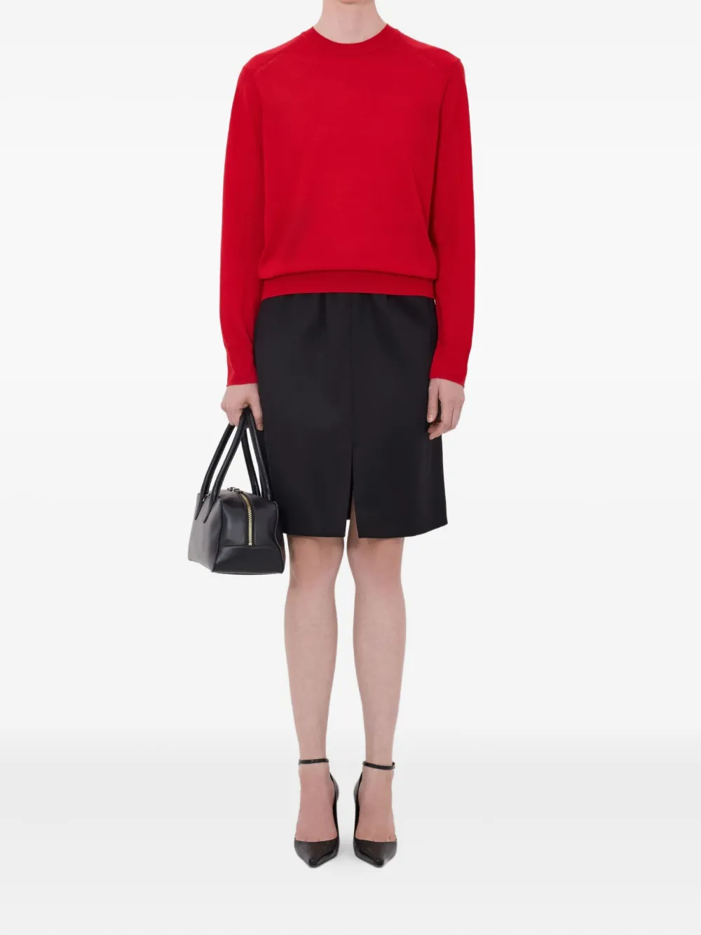  Loulou De Saison Ditto Drop Shoulder Ribbed Sweater - Red 