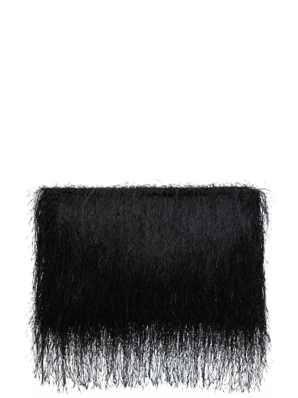 LouLou de Saison Clutch Evano con frange - Nero