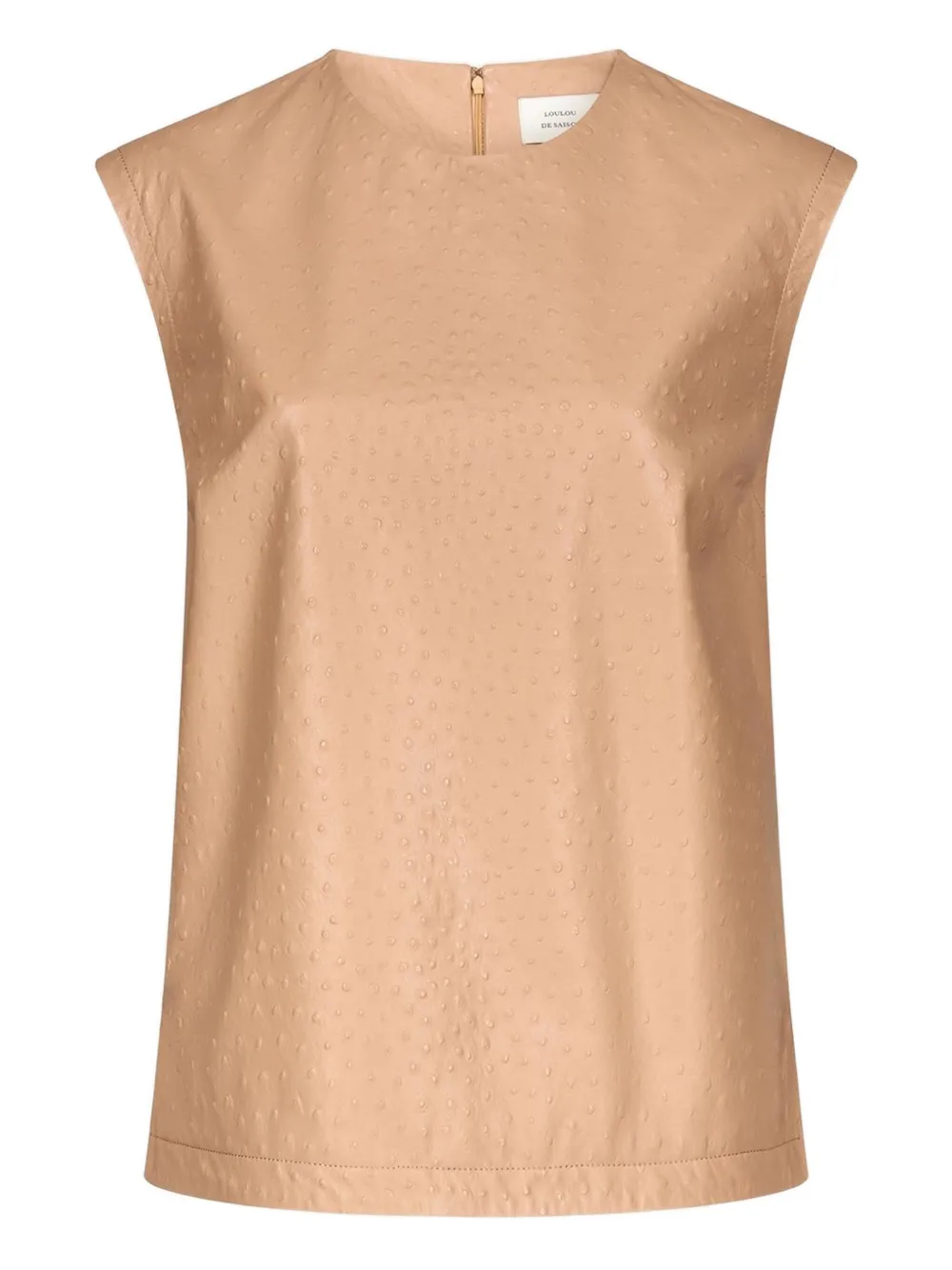 Loulou De Saison Fiza Ostrich-effect Zip Top In Brown