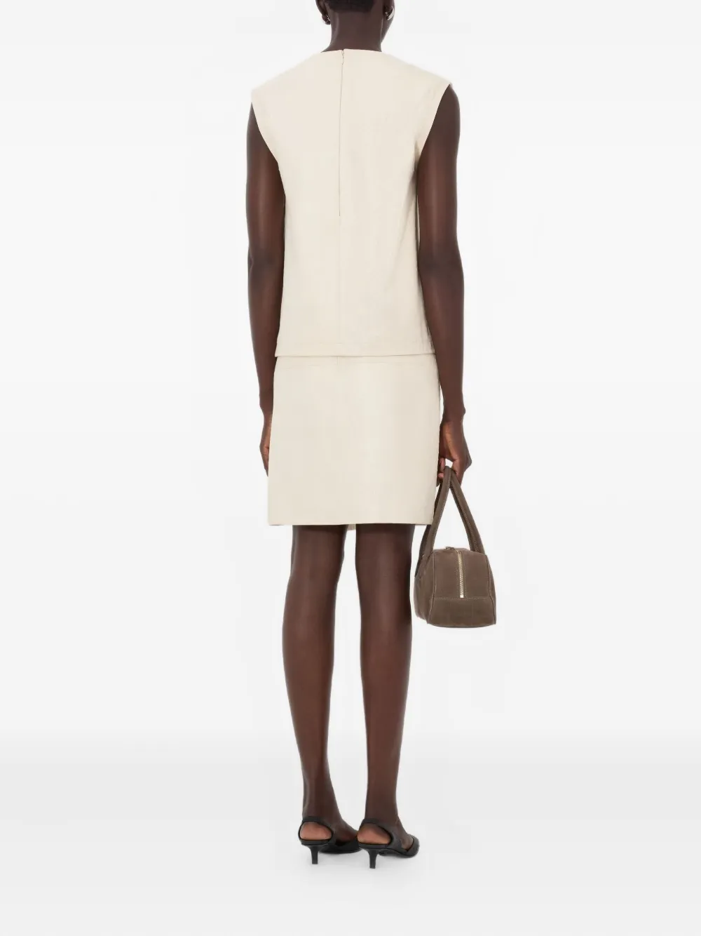 Loulou De Saison Fiza Ostrich-effect Zip Top In White