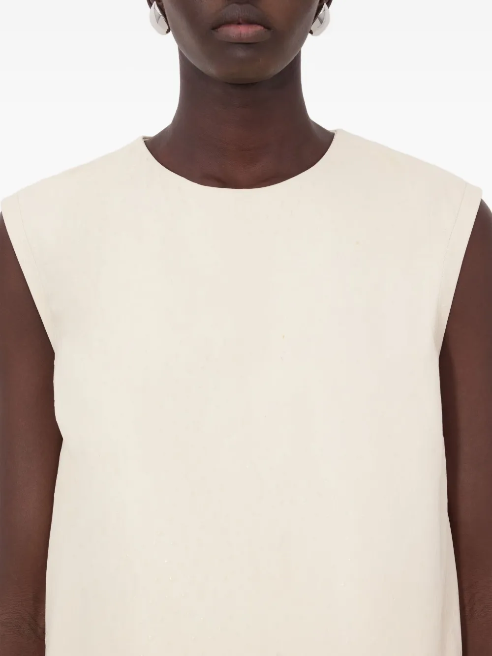 Loulou De Saison Fiza Ostrich-effect Zip Top In White